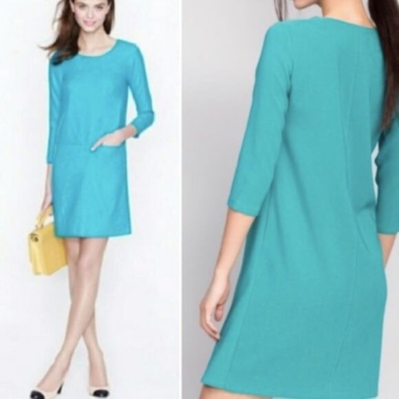 J.Crew Womens Jules Turquoise Wool Blend Dress Size 4 - Picture 1 of 8